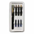 Calligraphy Ink Pen Set 4 Nib Set Sky Gold Genuine 22 Carat Gold Plated Nibs 1 Set. 