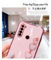 For Realme 5 Pro Back Cover with 3D Love Heart Wristband Chain Fashion Bracelet Shiny Plating Phone Case Soft Silicone Bumper Protective Cover. 