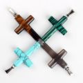 1.6inches Tiger eye Natural grey Malachite Cross Pendants Pendulum Chakra healing Reiki Stone For Neck Jewelry Free pouch. 