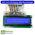 16*2 Blue Backlight Orignal JHD 16-Character Alphanumeric LCD Display 16X2 16-Character 2-Line Display Module By Electrica. 