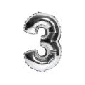 NUMBER FOIL BALLOON IN SILVER COLOR - 16 INCH. 