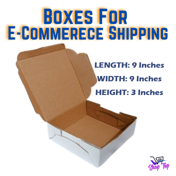 3-PLY White Hard Card Ecommerece Packing Boxes Size In Inches (9x9x3) For Cake Packing, Shipment & Courier Pack Of 10, 20, 30, 40, 50 Boxes.