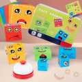 Face Swapping Cube Puzzles Toy  - 64 Cards With Different Style & 4 Face Changers - Children Fun Logical Blocks Best for Hand Eye Co-ordination Table Toys - Wooden toys - Indoor Toys. 