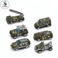 Alloy Military Army 6 Pcs Metal Body Die-Cast Vehicles Playset For Kids 1:64 - Each Size Approx. 3 Inches - High Quality Alloy Military Army Die Cast Car Set - Pack of 6 Military Army Racing Car Vehicle Model Kids Toy Trucks. 