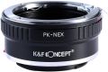 K&F Concept PK K Mount Lens to Sony NEX E-Mount Lens Adapter, Compatible with Sony NEX-3 NEX-3C NEX-3N NEX-5 NEX-5C NEX-5N NEX-5R NEX-5T NEX-6 NEX-7 NEX-F3 NEX-VG10 VG20. 