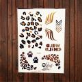 Leopard Print Tattoo Gold Metallic Wing Design Temporary Tattoo Sticker Women Body Art Waterproof Tatoo Decals AYS-125. 