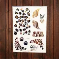 Leopard Print Tattoo Gold Metallic Wing Design Temporary Tattoo Sticker Women Body Art Waterproof Tatoo Decals AYS-125. 
