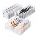 Pack of 3 Bra socks panty drawer organizer Foldable underwear box Wardrobe clothes storage box Net fabric underwear organizer(Drawer Organiser). 