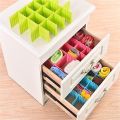 4pcs  DIY Plastic Grid Drawer Dividers Adjustable Sock Underwear Dresser Organizers for Stationary Storage. 