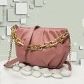 Women's Handbag with Golden Chain and Long Strap 9x7 Inch Elegant Design. 