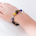 Bead Bracelet Solar System Design Astronomy Galaxy Themed Rock Beads Bangle. 