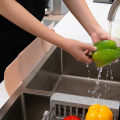 Anti-splash Board Sturdy Suction Cup Design Smooth Sink Splash Guard Barrier. 