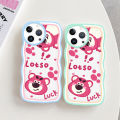 Linemond Cartoon Strawberry Bear case for Samsung Galaxy A02 A03 Core A03S A04 A04S A10 A10S A11 A12 5G A13 4G A14 A20 A20S A21S A22 A23 A24 case,With full cover camera protection. 
