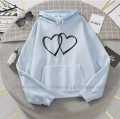 Ice Blue Printed Kangroo Hoodie For girls & women's. 