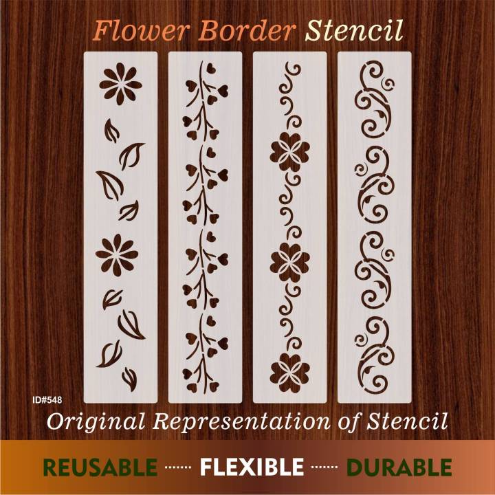 Flower%20Border%20Stencil%20for%20Wall%20Fabric%20Wood%20and%20Paper%20Crafting%20-%20Image%202