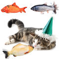 Electric Flopping Cat Kicker Fish Plush Toy, Realistic Moving Fish, Wiggle Fish Catnip Toys, Motion Kitten Chew Bite Toy. 