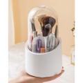 Makeup Brush Holder, 360 Rotating Makeup Organizer with Clear Cover Cosmetics Storage Display Case, with 7 Compartments. 