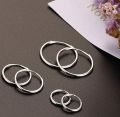 3 Pairs 925 Sterling Silver Small Hoop Earrings For Women Men Round Endless Hoop Earrings Set Lightweight 10MM 15MM 20MM. 