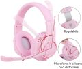 BlueFire PS4 Gaming Headset with Microphone for PC/PS4/Laptop/phones Pink. 