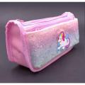 Multifunctional Kids Unicorn Gllitter Geometry Case Mini Travel Cosmetic Pouch.... 