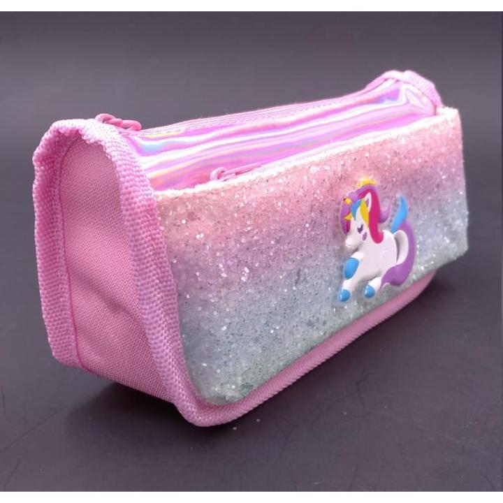 Multifunctional Kids Unicorn Gllitter Geometry Case Mini Travel Cosmetic Pouch...