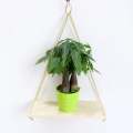 Wall Swing Storage Shelves Wood Hanging Shelf Jute Rope Organizer Rack. 