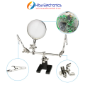 Helping Hand Soldering Stand TE-801/ TE-805 5x (With out Light) for solder work magnifying glass 4x 12x portable with Light. 