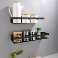Pack of 2 Metal Wall Mount kitchen Accessories Spice Herb Bottle Jar Storage Shelf Rack Organizer. 