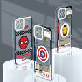 Jizetin for Infinix Note 40 Back Cover Crystal Transparent Cartoon Iron Man Soft Full Camera Cover Protection Phone Cases. 
