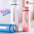 Glass Water Bottle With Resistant Plastic Cover 450ml Heat Resistant Leak-proof  insulated Drinking Water Bottles. 