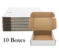 Shipping Boxes, White Corrugated Cardboard Packing Small Mailer Box for Mailing Business Packaging, Gifts, Decorations, White Kraft (6.5 x 4 x 2.5 inch). 