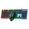 GTX 350 USB Wired 104 Keys Keyboard & Mouse Set Rainbow-Color Backlight for Laptop Computer PC. 