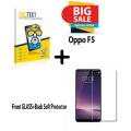 Oppo F5 Polish 2.5D Tempered Glass Screen Protector + Back Matte Protector Soft Skin Sheet Soft Film Protection For Oppo F5. 