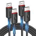 Silkland 4K HDMI Cable 2M -Pack, Support 4K@60Hz, ARC, HDR, 3D, Ethernet, HDMI ARC  Compatible for TV, Blu-Ray, PS4/5, Xbox, Projector, Soundbar, Sky, PC, Laptop etc.. 