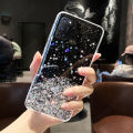 For OPPO A52 Cover Fashion Shiny Glitter Starry Space Girls Slim Phone Case Clear Pink Soft TPU Silicone Bumper Shockproof Protective Back Cover. 