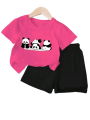 T-Shirts And Short Pants For Baby Girls  & Boys Round Neck Short Sleeves Tee Top's Clothes Sets Dresses Outfit Fajar Stock. 