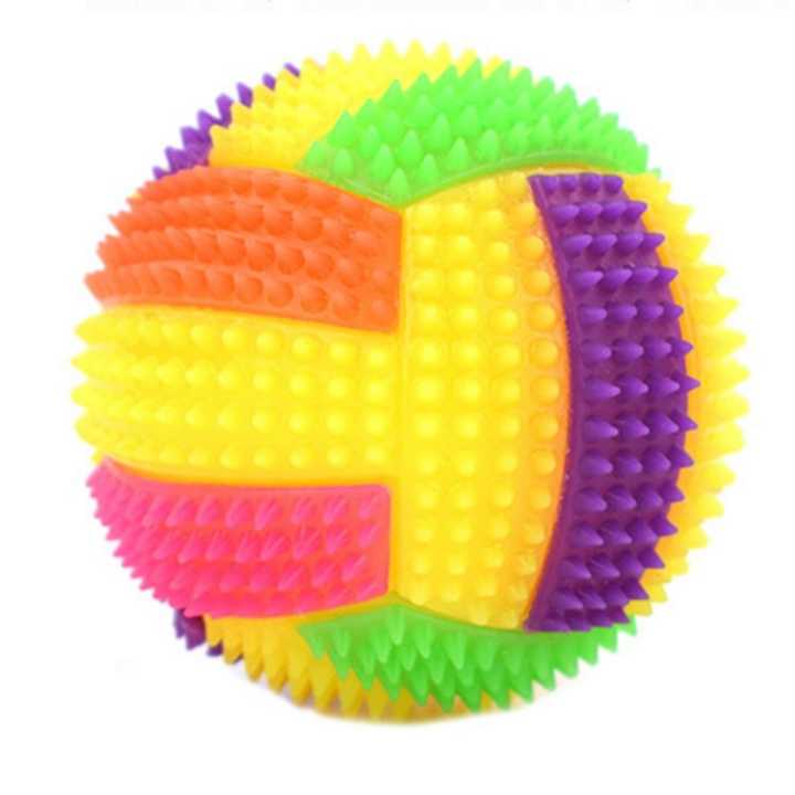 (NEW) Flashing Bouncy Volleyball Ball Led Light Hedgehog Bouncing Pet Dog Chew Toys Multicolor