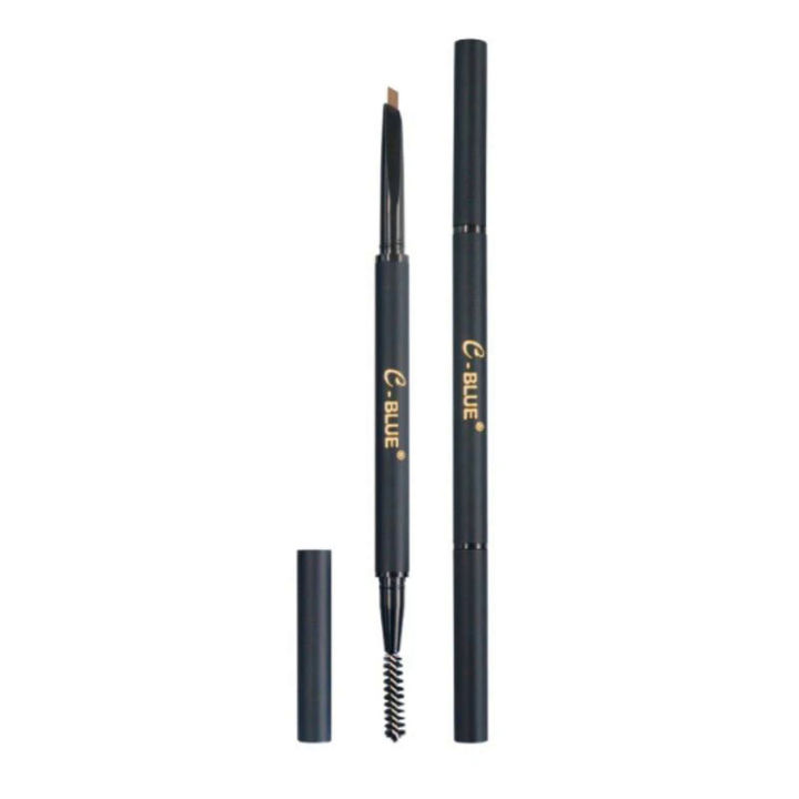 C-blue ultra fine triangle eyebrow pencil automati, double ended brow pencil with blush waterproof long lasting no blooming