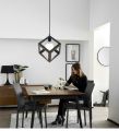 Black Metal Cube Cage Lamp Pendant Lights Modern LED Pendant Lamp Lampshade Lighting Hanging Light Fixture Pendant Ceiling Lamp. 