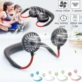 Wearable Shoulder Fan - Fans 3 Speed Adjustable Rechargeable Hands-free Cooling Wearable Portable Sports Mini Neck Fan Hands Free Sport Hanging Neck Fan Random colour. 