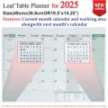 Table Planner for the year 2025 for Monthly, Weekly and Daily planning by Leaf Diaries. 