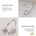 【LUCKET】New 2024 Luxury Zircon Butterfly Rings Adjust Female Open Rings for Women Girl New LK. 