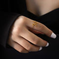 Hot Sale Factory Direct Gold Plated Stainless Steel Letter M design Initial Rings Jewelry Rings With Charms For Women. 