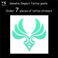 Anime Genshin Impact Tattoo Paste 7 Element s Eye Of Original Cosplay Waterproof Temporary Tattoos Sticker Halloween Gift. 