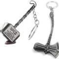 New Multipurpose Pack of 2 Metal big size Turgut Axe Kulhara from ertugrul series keychain and mini size thor hammer keychain From Marvel The Avengers 4 Infinity War Key Rings. 