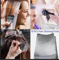 10 PCs Hair Streaking Sheets Aluminum Foil Sheets for Pop Up Hair Highlighting Hair Coloring Bleaching, Lightening fashion Hair Style with 3 PCs brushes Sets. 