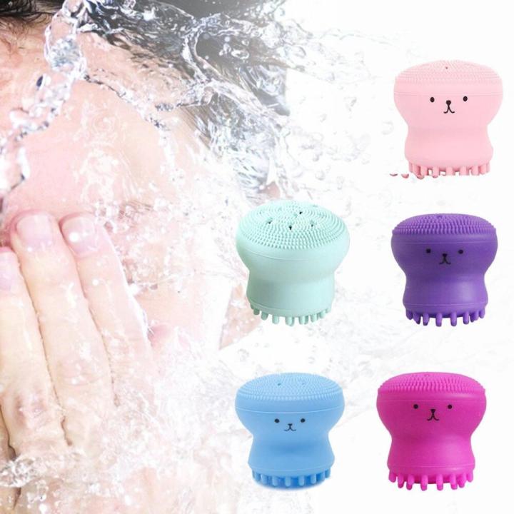 Octopus Shape Silicone Foam Face Cleansing Brush Washing Brush Pore Cleaner Exfoliator Face Scrub Face Cleanser Makeup Tool