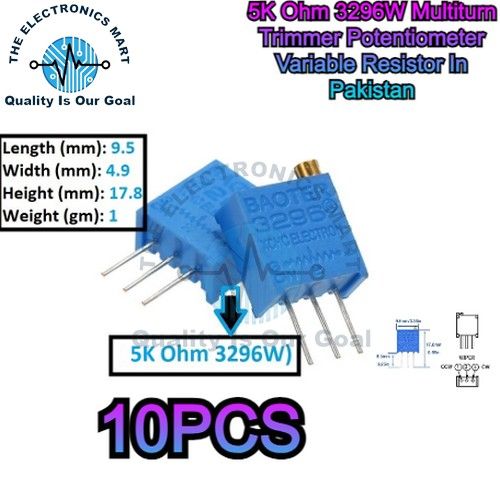 1,5,10%20PCS%205K%20Ohm%203296W%20Multiturn%20Trimmer%20Potentiometer%20Variable%20Resistor%20In%20Pakistan%20-%20Image%202