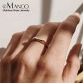 eManco Simple and Classic Horizontal Strip Stainless Steel Ring for Ladies Suitable for Gift Jewelry. 