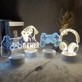 LED Night Lamp USB Powered Gaming Room Desk Setup Lighting Decor Warm White Color Bedroom Cartoon Table Light Gift for Birthday. 